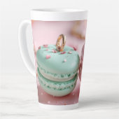 Bevallige Macaron-Thema Latte Mok (Linkerhoek)