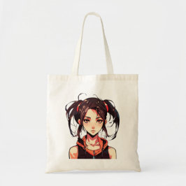 Bevallige Manga Meisje: Anime Vector Illustratie Tote Bag