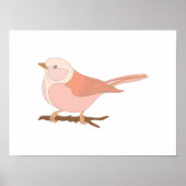 Bevallige met de hand getekende vogelkunstposter poster (Voorkant)