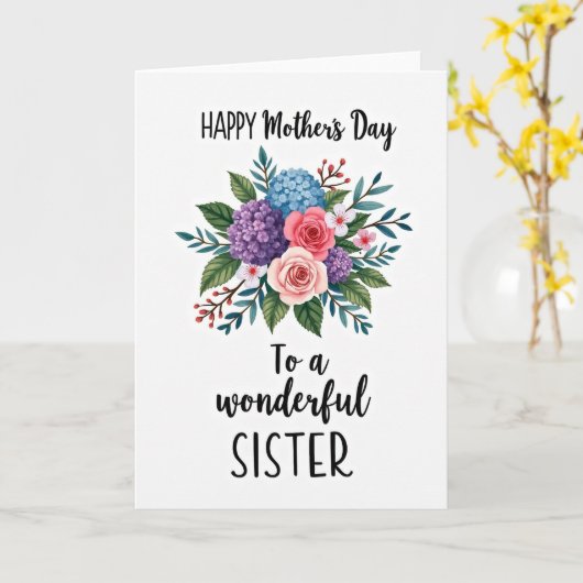 Bevallige Moederdag Script Kaart (Gele Bloem)
