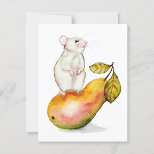 Bevallige Muis op een Peer Briefkaart