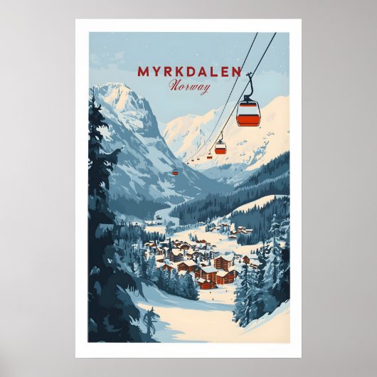 Bevallige Myrkdalen Ski-poster 1 Poster (Voorkant)
