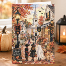 Bevallige New England-dorp Happy Halloween