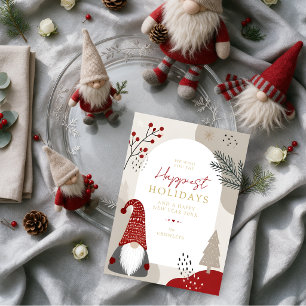 Bevallige Noordse Kabouter Kerstboog TMF26 Feestdagenkaart