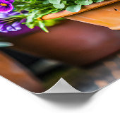 Bevallige paarse bloempot poster (Hoek)