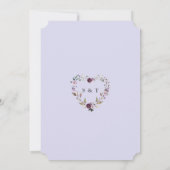 Bevallige Paarse Roze Pioen Bloemen Bruiloft Kaart (Achterkant)