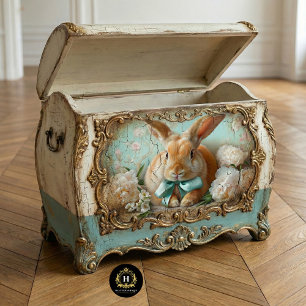 Bevallige Pastel Konijn & Pioen Paas Decoupage Tissuepapier