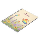 Bevallige Pastel Vlinderweide Notitieboek (Linkerzijde)