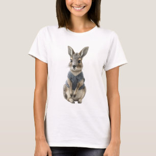 Bevallige Patagonische Mara in Blau Gebreid Vest T-shirt