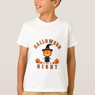 Bevallige Pompoen Halloween Scène Stijl T-shirt