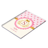 Bevallige Prinses Monogram Harten Notitieboek (Linkerzijde)