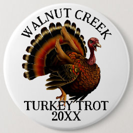 Bevallige Retro Turkey Trot Race Ronde Button 6,0 Cm