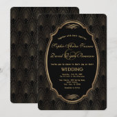 Bevallige Roaring 20s Great Gatsby Art Deco Bruilo Kaart (Voorkant / Achterkant)