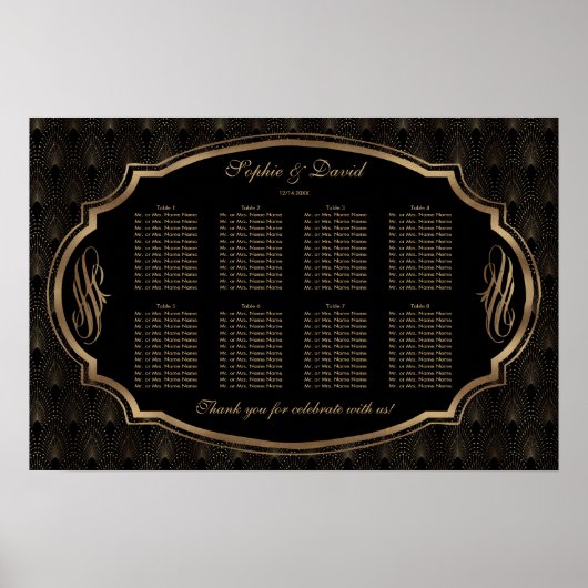 Bevallige Roaring 20s Great Gatsby Stoelenplattegr Poster (Voorkant)