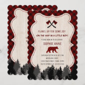 Bevallige rode Buffalo geruite baby shower Kaart (Voorkant / Achterkant)