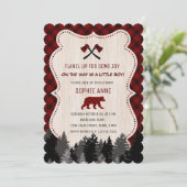 Bevallige rode Buffalo geruite baby shower Kaart (Staand voorkant)