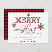 Bevallige Rode Buffalo Vakantie MERRY Alles Feestdagenkaart (Voorkant / Achterkant)