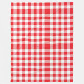 Bevallige rode gingham ruitpatroon fleece deken (Voorkant)