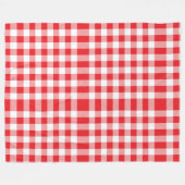 Bevallige rode gingham ruitpatroon fleece deken (Voorkant (Horizontaal))