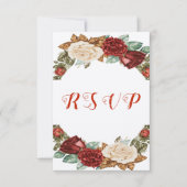 Bevallige Rode Rustieke Rozen Bloemige RSVP  (Voorkant)