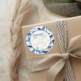 Bevallige Roze Aquarel Bloemen Baby in Bloei Ronde Sticker