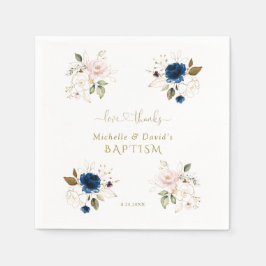 Bevallige Roze Blauwe Gouden Bloemige Tweeling Doo Servet