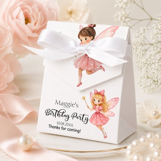 Bevallige Roze Feeën Bos Geboortendag Feest Bedankdoosjes