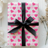 Bevallige Roze Harten op Witte Inpakpapier