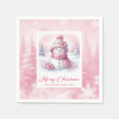Bevallige Roze Kerst Scene Servetten voor Kinderen (Voorkant)
