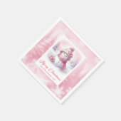 Bevallige Roze Kerst Scene Servetten voor Kinderen (Hoek)