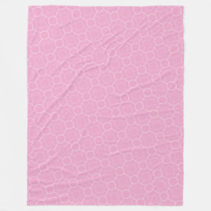 Bevallige Roze Onderling Verbonden Cirkels Patroon Fleece Deken