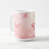 bevallige roze vlinders koffiemok (Voorkant links)