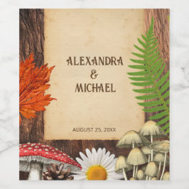 Bevallige Rustieke Bos Natuur Geïnspireerd Wijn Etiket