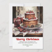 Bevallige rustieke kerstscene met vetgedrukte typo feestdagenkaart (Voorkant)