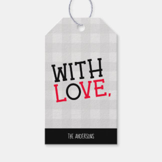 Bevallige Rustieke Lichtgrijze Buffalo Plaid Met L Cadeaulabel