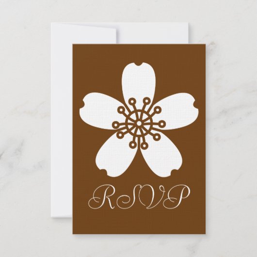 Bevallige Sakura in Chocolade RSVP Kaart (Voorkant)