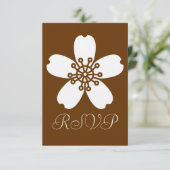 Bevallige Sakura in Chocolade RSVP Kaart (Staand voorkant)