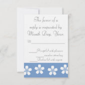 Bevallige Sakura in Periwinkle RSVP Kaart (Achterkant)