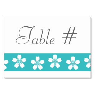 Bevallige Sakura in Turquoise Tafelkaart Kaart