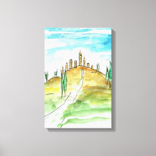 Bevallige San Gimignano Canvas Afdruk (Voorkant)