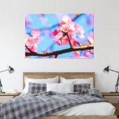 Bevallige schoonheid van kersenbloesems in de lent canvas afdruk (Insitu (Slaapkamer))