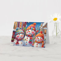Bevallige Sneeuwmannen Familie Feestelijk