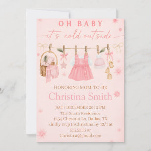 Bevallige Sneeuwvlok Baby Shower voor je Baby Meis Kaart