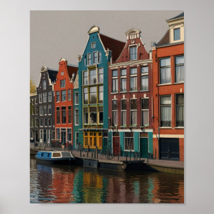 Bevallige stad Amsterdam Poster
