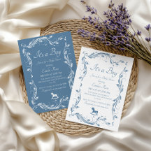 Bevallige Stofblauwe Klassieke Jongens Baby Shower