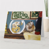 Bevallige Tabby Kat Zeepaard Fantasie Kaart (Voorkant)