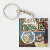 Bevallige Tabby Kat Zeepaard Fantasie Sleutelhanger (Voorkant)