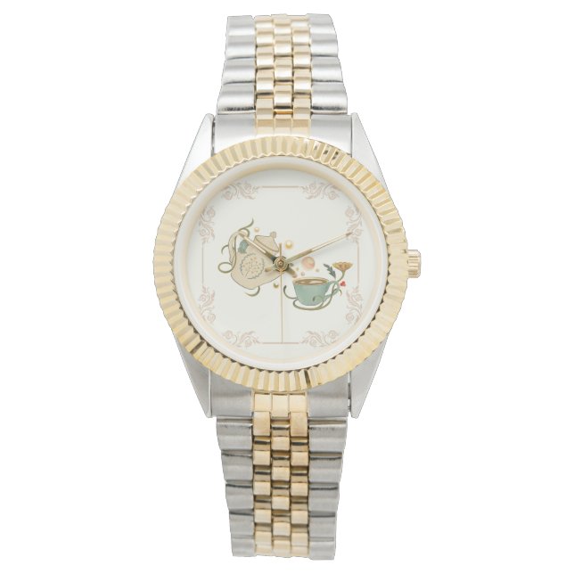 Bevallige theesfeer met bubbels horloge (Voorkant)