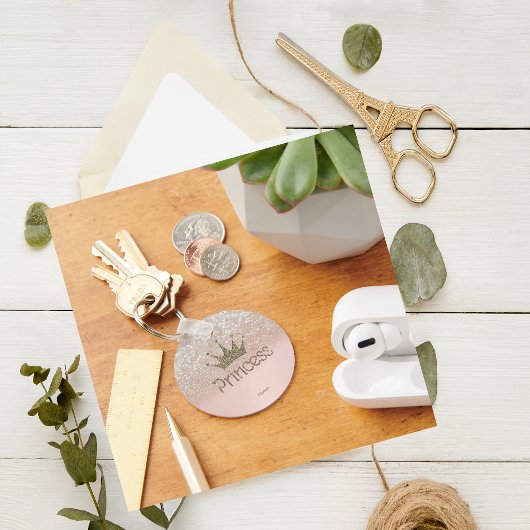 Bevallige Tiara, Prinses, Glitter Bokeh Sleutelhanger