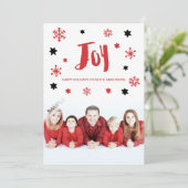 Bevallige Trendy Joy Rode Vakantie Foto Feestdagenkaart (Staand voorkant)